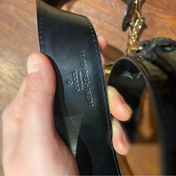 GUCCI Leather Monogram Horsebit Waist Belt RARE - Picture 11 of 14